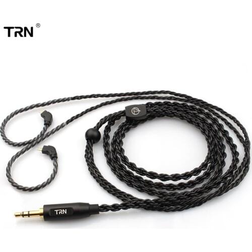 TRN Earphone cable 6 Core Oxygen-free Copper Braided Upgrade wire 0.75 0.78 mm 2 Pin Plug V80 V30 ZST ZS10 AS10 V20 IE80 V10 T3