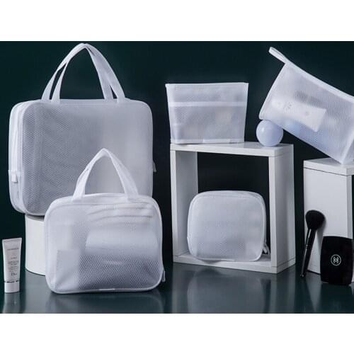 Cosmetic Makeup Bag Minimalist Wind Travel White EVA Mesh Cloth Waterproof Storage Bag Combination Packages