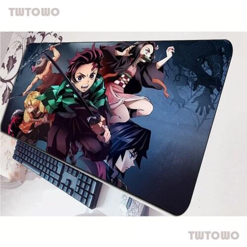 Kimetsu No Yaiba Mousepad 900x400x2mm Gaming Mouse Pad Locked Edge Gamer Mat Computer Desk Padmouse Keyboard Kawaii Play Mats