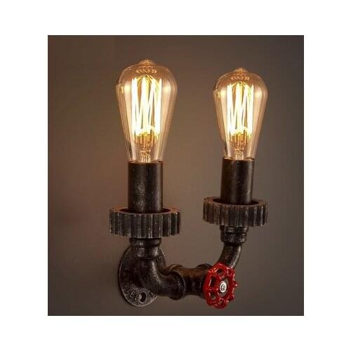 Loft Style Creative Water Pipe Lamp Industrial Edison Wall Sconce Antique Vintage Wall Light Fixtures For Home Lighting