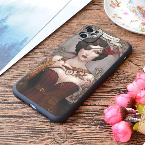 For iPhone Macarena Steampunk Print Soft Matt Apple iPhone Case