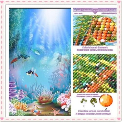 2019 The new Underwater world round/square diamond painting diy diamond embroidery Diamond Cross Stitch for CHRISTMAS GIFT ZX