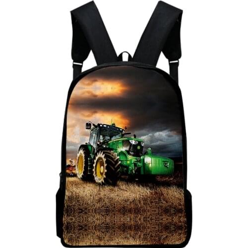 2021 New Casual tractor pattern backpack Schoolbag Men/Women Shoulder Travel Bag Print Hip Hop Teenage Girls bag