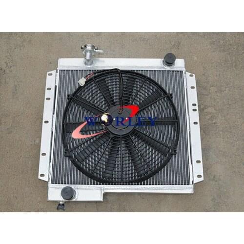 NEW Aluminum Radiator +FAN for Toyota Land Cruiser BJ40 DIESEL BJ42 MT LandCruiser