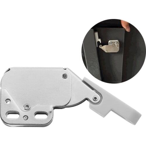 1PC New Push Spring Clip Lock Cabinets Anti-Theft Catch Door Stop Closer With Screws Furniture Hardware Fittings