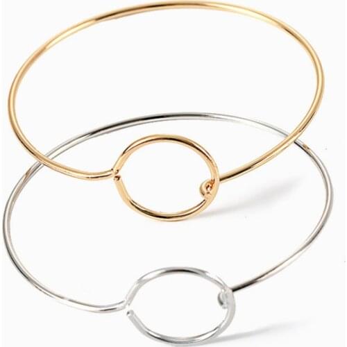 New Simple Style Versatile Geometric Circle Lovers Bracelet Bracelet Adjustable Bracelet Jewelry Wholesale Bangles For Women