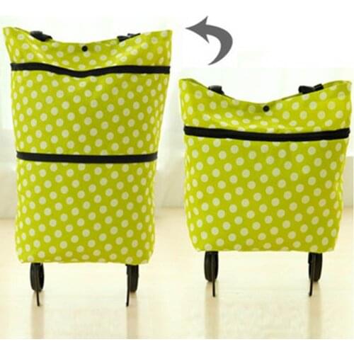 Folding Shopping Pull Cart Trolley Bag With Wheels Foldable Shopping Bags Reusable Grocery Bags Food Organizer Vegetables Bag