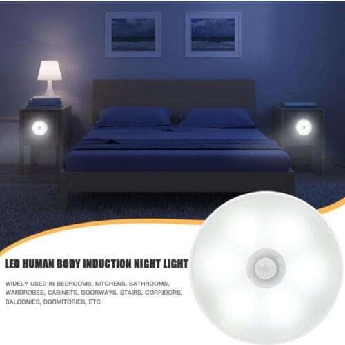 LED Motion Sensor Night Light Human Body Induction Light Energy Saving USB Charging Bedroom Kitchen Bathroom Closet Night Lamp