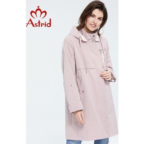 Astrid 2020 new arrival Spring Young fashion mid-length trench coat high quality female Outwear Casual Hooded ZS-3501