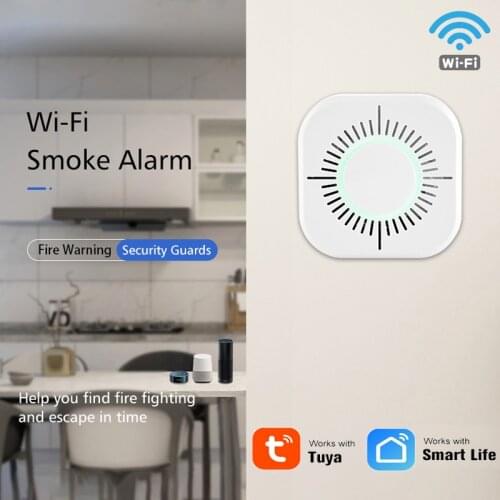 Tuya Wifi Smoke Detectors Fire Protection Portable smoke detector Home Safe Security smoke alarm Sensor For Tuya Smart Life App