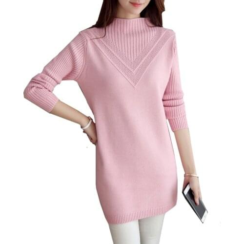 Turtleneck Knitting Pullover Sweater Women 2019 Autumn Winter Slim Long Warm Sweaters Women pull Femme Soft Jumper Winter Shirt