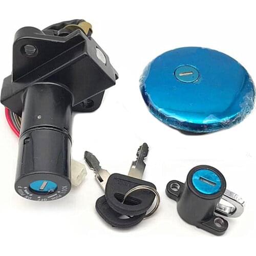 Motorcycle Electrical Ignition Switch Fuel Gas Cap Cover Seat Key Lock Set for Suzuki Wangjiang GN 250 WJ250