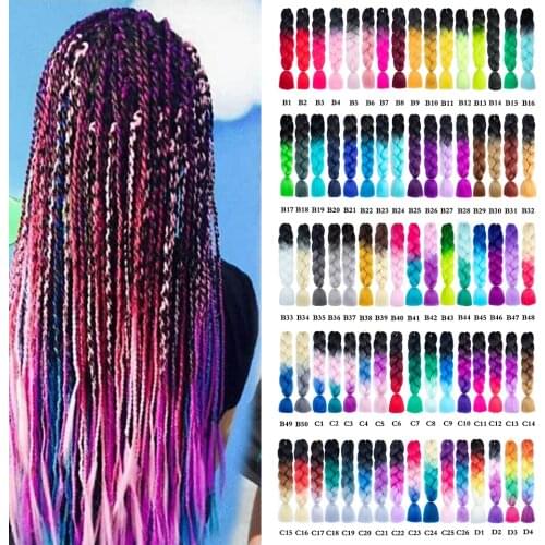 Yihan Hair 100g 24inch Synthetic Jumbo Braid Single Ombre Color Wholesale Synthetic Hair Extension Twist Jumbo Braiding Hair