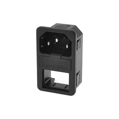 Clamp Type C14 AC Power Inlet Sockets 10A 250V w Fuse Switch Holder