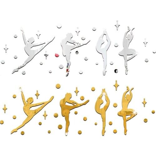 Mirror Landscaping Ballet Dancers Mirror Wall Sticker Children Study Stickers Environmental Protection Smellless Stickers