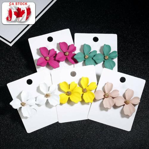 1 Pair Fashion Big White Flower Earrings For Women Jewelry Elegant Gift Ear Studs Jewelry Gift piercing pendientes oorbellen
