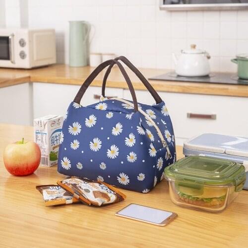 1 pcs Small daisy lunch bag portable insulation bag small fresh lunch box bag ice bag student with lunch bag