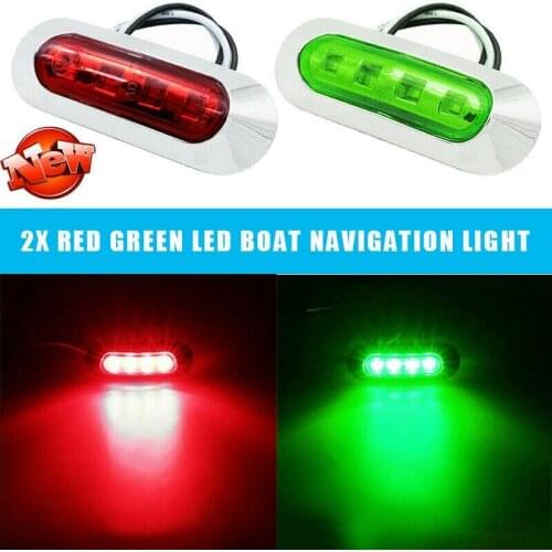1 Pair Navigation LED Boat Lights Red Green LED Boat Navigation Light Deck Waterproof Bow Pontoon Lamp 12-24V