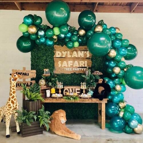 20pcs 5/10/12 inch Dark green balloon round latex balloons Jungle Theme Party Supplies wedding birthday decorations helium balls