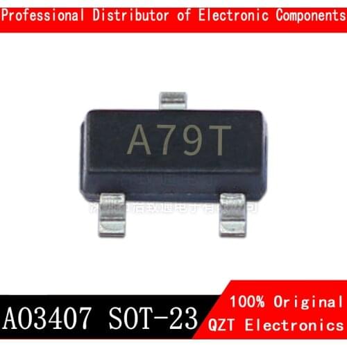50pcs AO3407 3407 SOT23-3 MOSFET A79T MOSFT P-Ch -30V -3.6A 64mOhm new and original