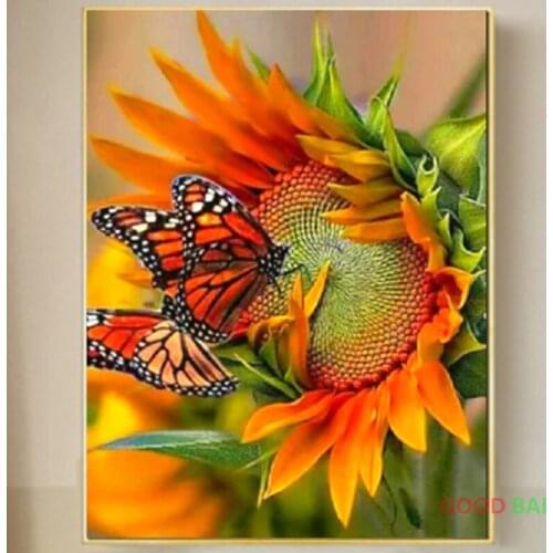 5D DIY Diamond Painting Sunflower Diamond Embroidery Full Square Round Drill Flower Cross Stitch Kits Mosaic Home Decoration