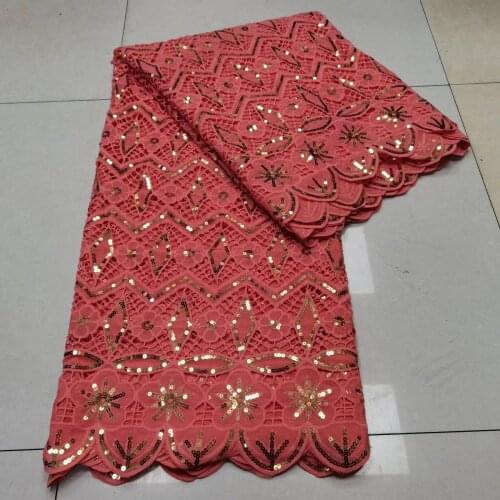 Sequined African Lace Fabric 2021 High Quality Guipure Lace Cotton Swiss Voile Lace French Cord Lace Fabric For Wedding 5yards