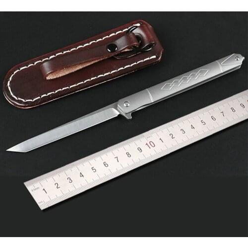 Free shipping D2 High hardness steel Survival Pocket Knife Outdoor camping survival tool TC4 titanium alloy handle