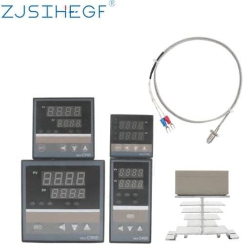 Frees Shipping Temperature Controller REX-C100/400/700 Relay Output PID Thermomstat Regulator Dual Digital with Thermocouple K