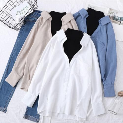 Blouse Women Shirt White Womens Long Sleeve Loose Autumn Shirt Top Blusas Mujer De Moda