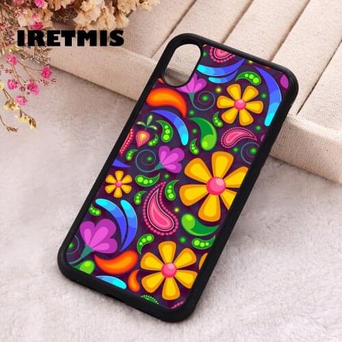 Iretmis 5 5S SE 2020 Phone Cover Case for iPhone 6 6S 7 8 Plus X Xs XR 11 12 Mini Pro Max Silicone Flowers Colorful Art Abstract