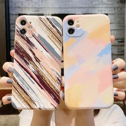 Watercolor Stripe Painting Case For Samsung Galaxy A52 A72 A51 A71 A32 A31 A12 A30S A50 A70 A30 A20 A10 Soft Silicone Cover Case