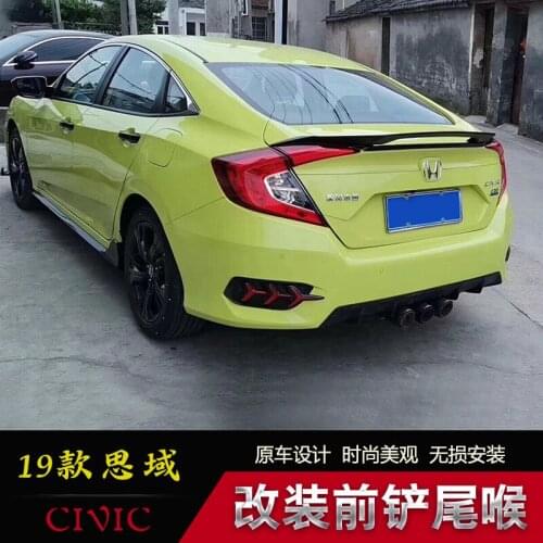 Crazy2021 Fit For 19 Shovel New Refitting, Exhaust Civic Sports Front Lip Anti-collision Surrounding