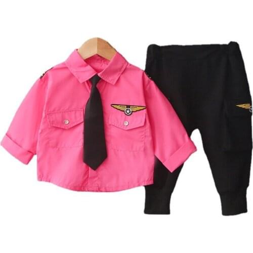 Spring Autumn New Toddler Fashion Clothes Kids Shirt Pants 2Pcs/sets Baby Boys Girls Print Clothing Children Casual Sport Suits