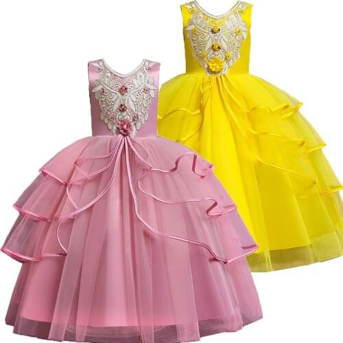 Children Clothing 2021 New Children Dress Skirts Teenage Costumes Girls Catwalk Evening Dress Girl Long Tutu Skirt Girls Clothes
