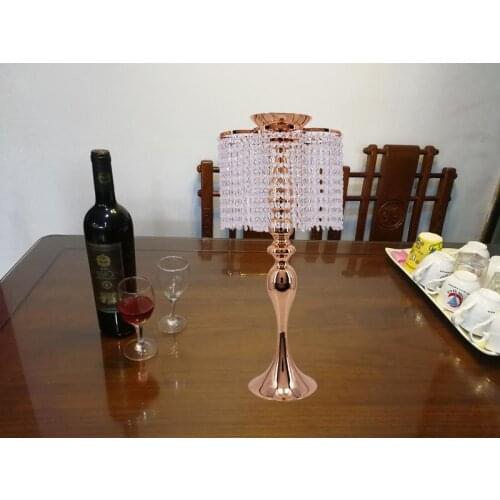 Crystal Wedding Decoration Centerpieces Wedding Flower Ball Holder Table Centerpiece Vase Stand Crystal Candlestick gold color