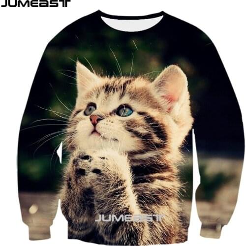 Jumeast Brand Men/Women 3D Printed Sweatshirt Animal Cat Long Sleeve Fashion T Shirt Sport Pullover Spring Tops Tees