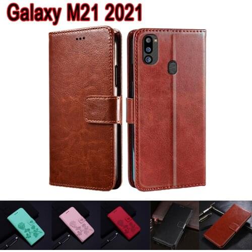 M21 Flip Leather Phone Case For Samsung Galaxy M21 2021 Cover Wallet Stand Magnetic Card Etui Book On Samsung M21 M 21 Case Bag