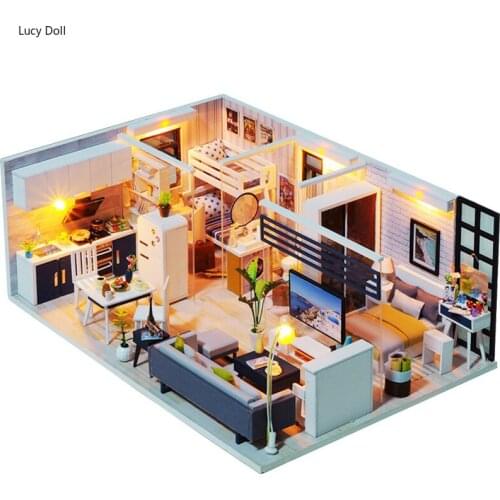 Handmade Doll House Furniture Miniatura Diy Doll Houses Miniature Dollhouse Wooden Toys For Children Grownups Birthday Gift