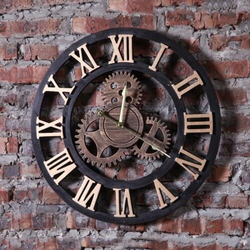 HOT LIVING ROOM CREATIVE WALL CLOCK HANGING WATCH GEAR RETRO HOME FURNISHING WALL DECORATIONS BAR OFFICE PENDANT DECOR CRAFTS