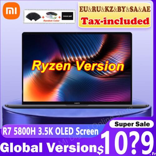 2021 Xiaomi Laptop Pro 15 OLED Ryzen AMD R7 5800H 3.5K Super Retina Screen 15.6Inch Notebook 16GB 512GB 100%sRGB Win10 Computer