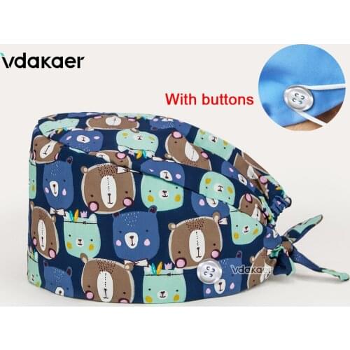 New Personalized Scrub Hat Health Service Working Hat Beauty Cap Practical Work Scrubs Cap Beautician Caps Unisex Nursing cap