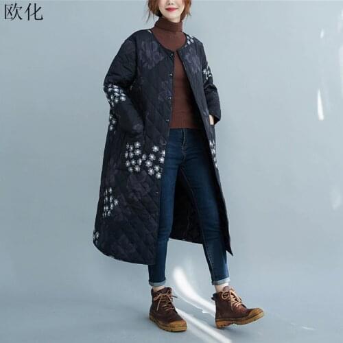 2020 New Women Long Coat Parkas Female Christmas Winter Warm Thicken Quilted Cotton Parka Plaid Down Jacket Parka Jacket 5XL 6XL