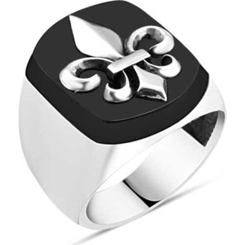 Onix Stone Royal Emblem 925 K Silver Men 'S Ring