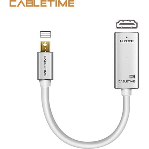Cabletime Mini Display port to HDMI-Compatible Adapter M/F 1080P Thunderbolt to HDMI-Compatible for MacBook Pro Air iMac N169