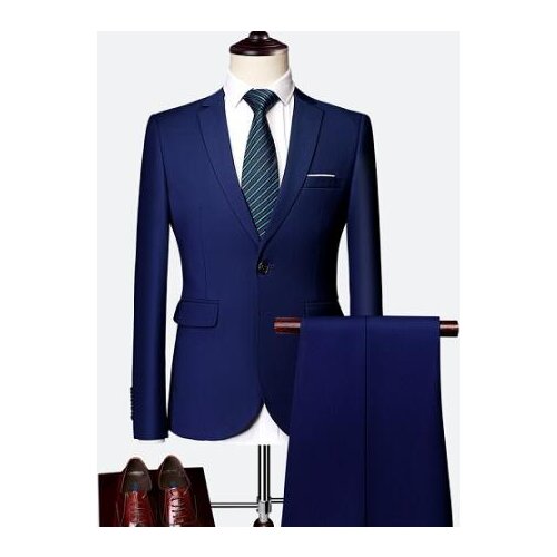 Jacket + Pant + Vest / 2021 New Men Business Slim Suits Sets Wedding Dress Three-piece Suit Blazers Coat Trousers Waistcoat
