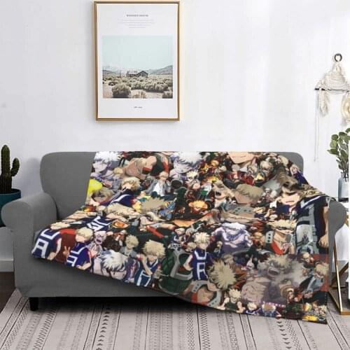 Bakugou Katsuki My Hero Academia Blankets Velvet Textile Decor Manga Warm Throw Blankets for Bedding Bedroom Bedding Throws