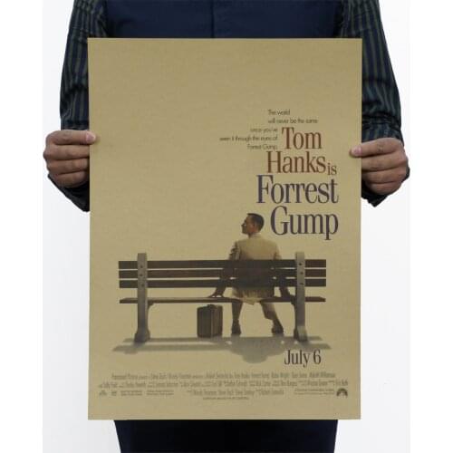 Home Decor Vintage Classic Movie Forrest Gump Poster Bar Cafe Retro Kraft Paper Painting 51x35cm Wall Sticker
