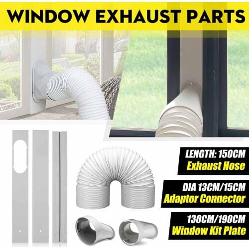 Warmtoo 130/190cm Adjustable Window Air Seal Auto Lock Air Outlet Exhaust Vent Pipe Hose Portable Air Conditioner Accessories