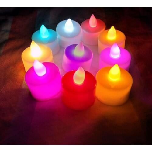 Romantic light-emitting LED electronic candle seven color smoke-free candle light flashing propose express birthday wedding toy