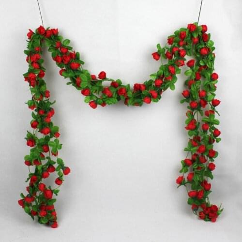 Roses Artificial Flowers For Decoration Home String Fake Flowers Vine Romantic Wedding Favors Wall Hanging Garland